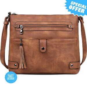 Brand New FADEON Crossbody Bag L Black Multi Pocket